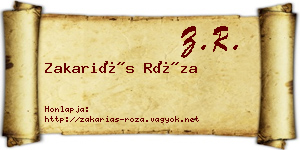 Zakariás Róza névjegykártya